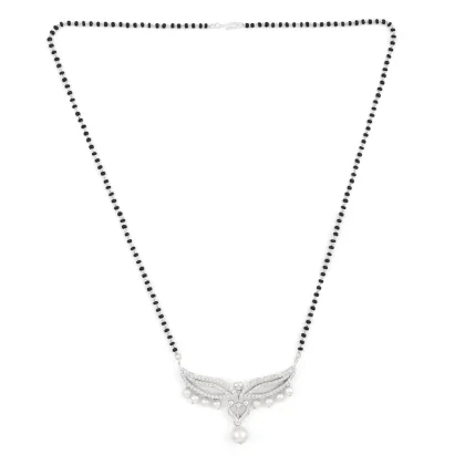 Pearl Drop Silver Mangal Sutra