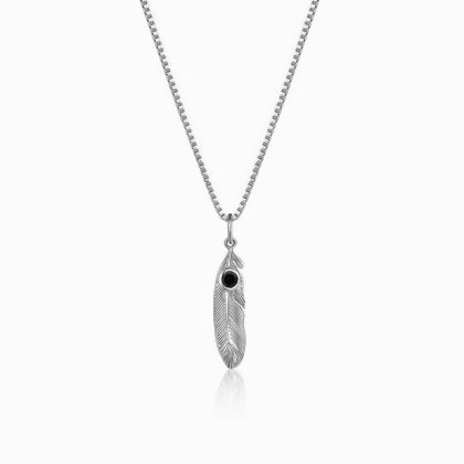 Oxidised Silver Leaf Pendant