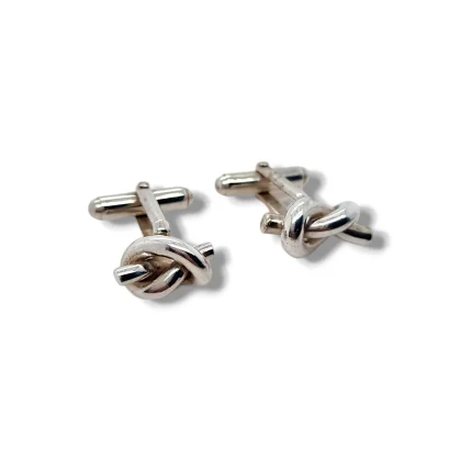 Classic Knot Silver Cufflinks