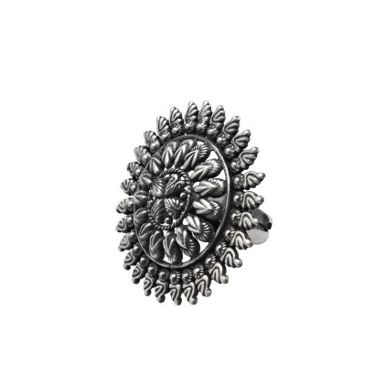 Antique Oxidised Silver Ring